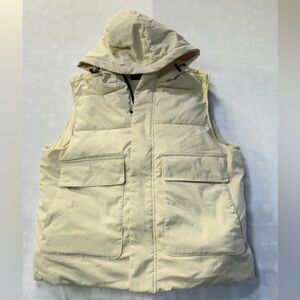 Zara Hooded Quilted Vest - Cream